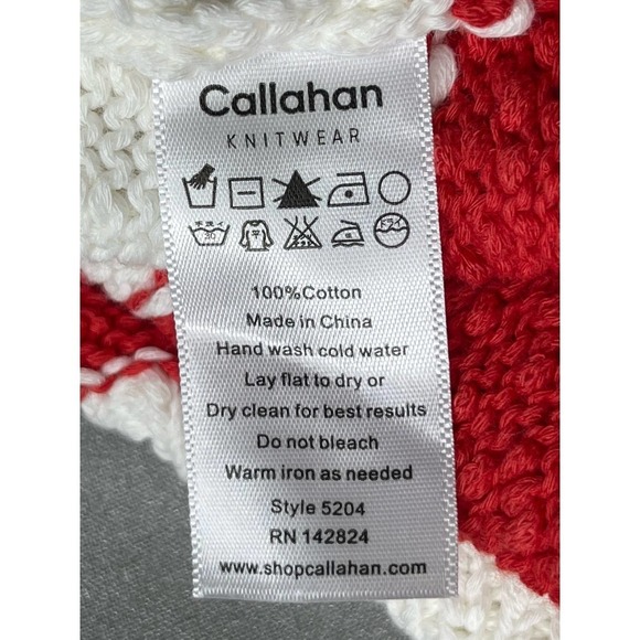 Callahan Revolve Women's‎ V-Back Striped Nubby Cotton Sweater Red White XS New - Picture 9 of 9